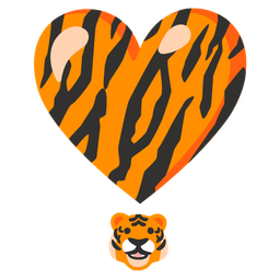 Tiger face and Heart exclamation