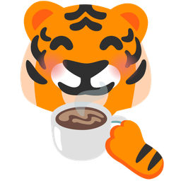 Tiger face and Hot beverage