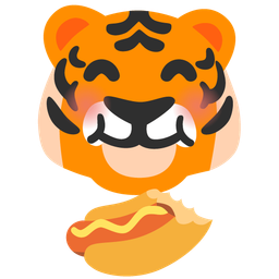 tiger face and hot dog