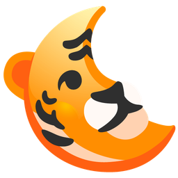 Tiger face and Last quarter moon face