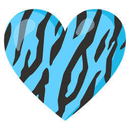 tiger face and light blue heart