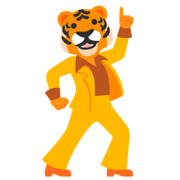 tiger face and mirror ball