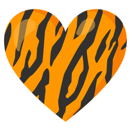 tiger face and orange heart