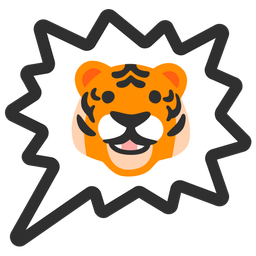 Tiger face and Right anger bubble