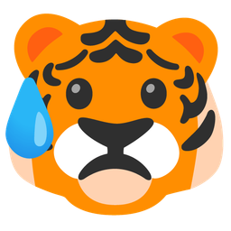 Tiger face and Sad but relieved face