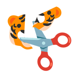 Tiger face and Scissors