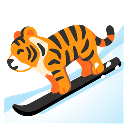 Tiger face and Skis