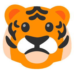 Tiger face and Slightly frowning face