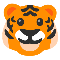 Tiger face and Slightly smiling face