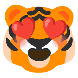 Tiger face and Smiling face with heart-eyes