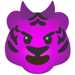 Tiger face and Smiling face with horns