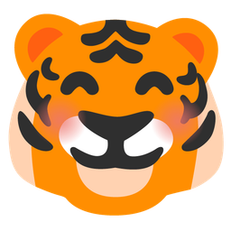 Tiger face and Smiling face with smiling eyes