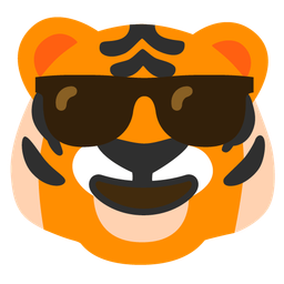 Tiger face and Smiling face with sunglasses