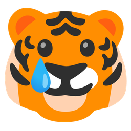 Tiger face and Smiling face with tear