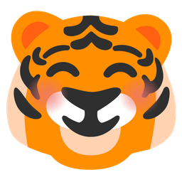 Tiger face and Smiling face