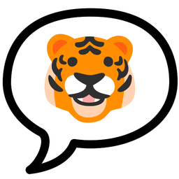 tiger face and speech balloon