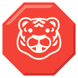 Tiger face and Stop sign