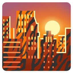 Tiger face and Sunset