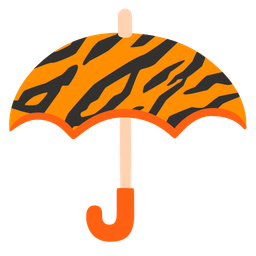 Tiger face and Umbrella