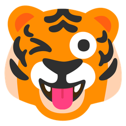 Tiger face and Winking face with tongue
