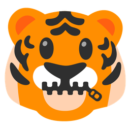 Tiger face and Zipper-mouth face