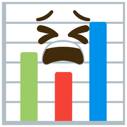 tired face and bar chart