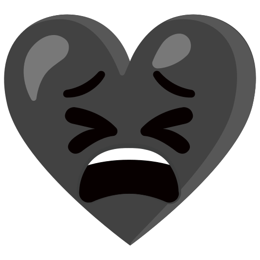 Tired face and Black heart