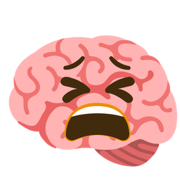 tired face and brain