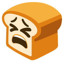 tired face and bread