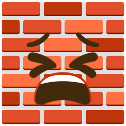 tired face and brick