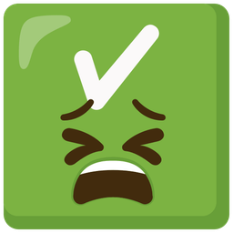 tired face and check mark button