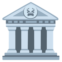 tired face and classical building