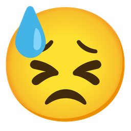 Tired face and Downcast face with sweat