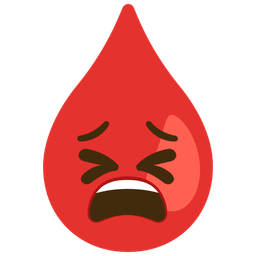 tired face and drop of blood