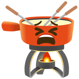 tired face and fondue