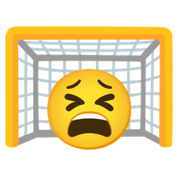 tired face and goal net