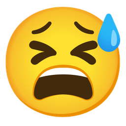 Tired face and Grinning face with sweat