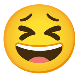 Tired face and Grinning face