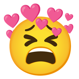 tired face and heart with arrow