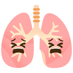 tired face and lungs