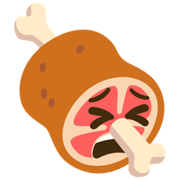 tired face and meat on bone