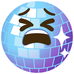 tired face and mirror ball