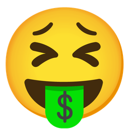 Tired face and Money-mouth face