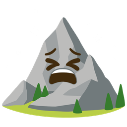 Tired face and Mountain