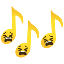 tired face and musical notes
