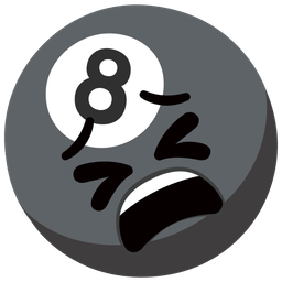 tired face and pool 8 ball