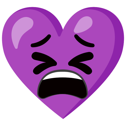 Tired face and Purple heart