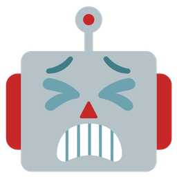 Tired face and Robot