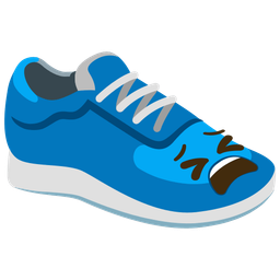 Tired face and Running shoe