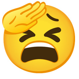 tired face and saluting face